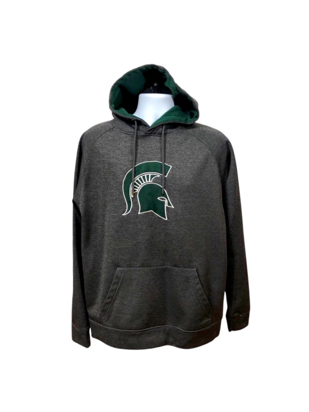 Michigan State Spartans Hoodie Sweatshirt Dark Gray Green
Logo size Large Men's